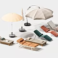 Modern Outdoor Chairs With Wooden Frames Umbrella And Colorful Fabric Seats