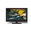 Black Flat Screen Television Displaying Autumn Natural Scenery With Rocks Stream And Yellow Tree