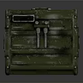 Vintage Green Metal Storage Box With Rustic Clasps Lock And Distressed Finish