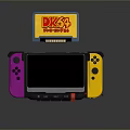 Nintendo Switch Console With Purple Yellow Controllers And Donkey Kong DK34 Game Cartridge