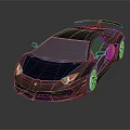 Modern Black Sports Car With Sleek Body Rear Spoiler And Headlights
