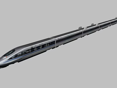 Modern High speed Train With Streamlined Silver Body Multiple Carriages And Passenger Windows 3d model
