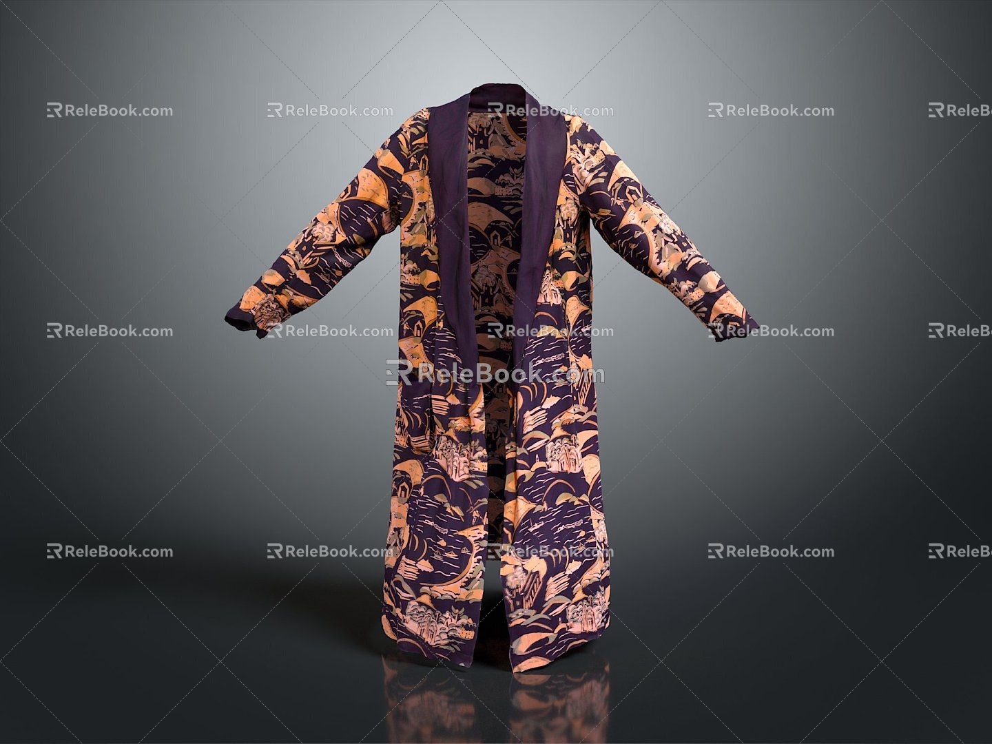 Silk Robe Pajamas Robe Pajamas Robe Robe Robe Robe Robe Fashionable Robe Coat Coat Trenchcoat 3d model