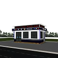 Blue And White Police Kiosk With LED Display For Public Service