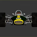 Vintage Lotus Racing Car With Green Yellow Body Number 8 And Streamlined Design