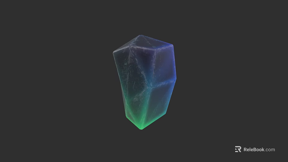 Lustrous Faceted Gemstone Jewelry With Blue Green Gradient Shine And Polished Surface 3d model 