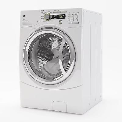 White Front Loading Kitchen Appliance With Modern Design And Efficient Performance 3d model