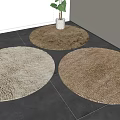 Modern fabric round carpet 3d model
