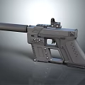 Modern Tactical Pistol With Silencer Scope Tactical Rail And Ergonomic Grip