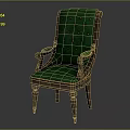 Green Single Sofa With Wooden Arms Button Tufted Design And Classic Style Upholstery