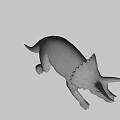 Realistic Triceratops 3D Rendered Game Movie Character With Large Horns Frilled Neck Detailed Skin Texture