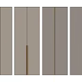 Modern Light Beige Cabinet Doors With Dark Vertical Strips And Metal Handles