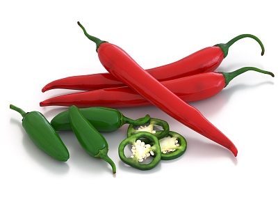 Pepper Green Pepper Vegetables Red Pepper Rice Pepper 3d model