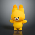 Cute Yellow 3D Game And Movie Character With Orange Ears And Blush