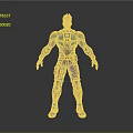 3D Sci Fi Game Character With Red Hair Blue Armor And Brown Details