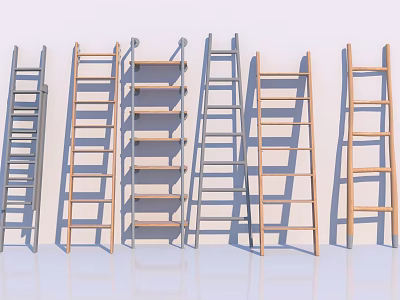 Various Modern Staircases With Wooden And Metal Designs For Home Interiors 3d model