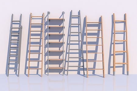 Modern Ladder Climbing Ladder Escalator Wooden Ladder 3d model