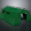 Green Camping Tent with Metal Frame Door and Windows for Outdoor Activities