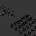 Military Weapon Models Display Featuring Various Types And Fighter Aircraft Model 3d model