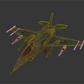 Camouflaged Military Fighter Jet With Missile Armaments And Aerodynamic Design
