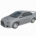 Gray Sports Sedan With Rear Spoiler Alloy Wheels And Front Grille Design
