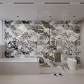 Modern Bathroom Interior With Marble Vanity Backlit Mirror Glass Shower And Freestanding Bathtub