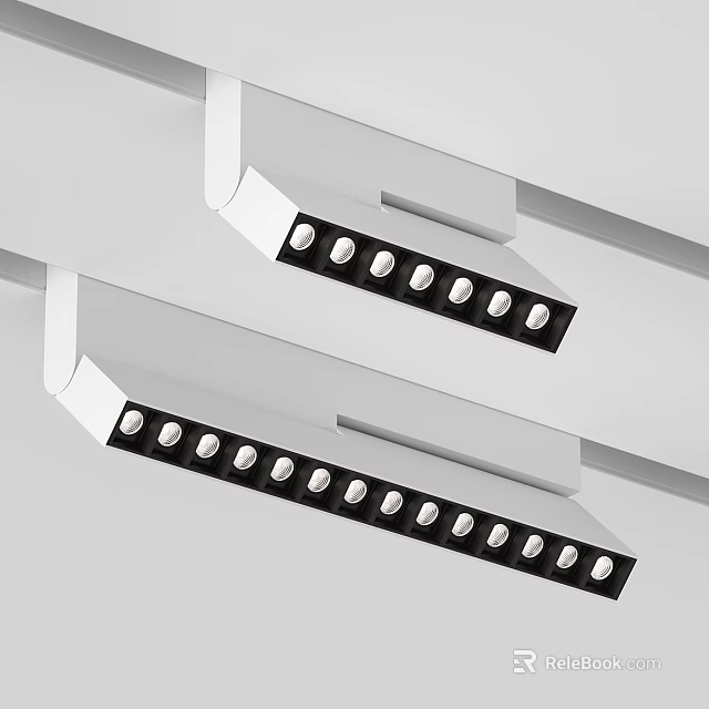 Modern Lighting Fixtures With White Design Black Accents And Multiple Round Lamps 3d model 