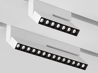 Modern Lighting Fixtures With White Design Black Accents And Multiple Round Lamps 3d model