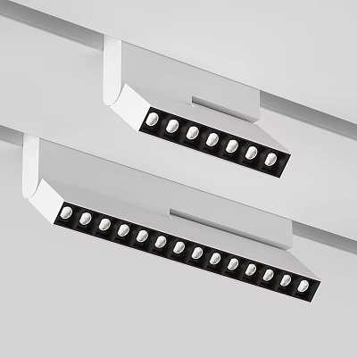 Modern Lighting Fixtures With White Design Black Accents And Multiple Round Lamps 3d model