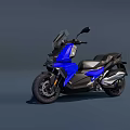 Modern Blue And Black Scooter Design With Sleek Body And Comfortable Seat