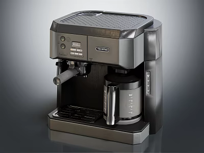 Modern Kitchen Coffee Machine Appliance With Control Panel And Glass Carafe Drip System 3d model