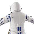 White Blue Accented Spacesuit Design With Multiple Views And Detailed Features 3d model