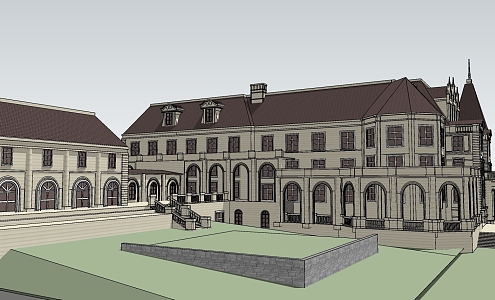 European Classical Architecture French Manor French Architecture 3d model