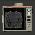Industrial Oven With Open Door Showing Interior Components And Control Panel Gauges