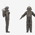 Astronaut Spacesuit Detailed Full Body Design Featuring Protective Gear Front And Side Views