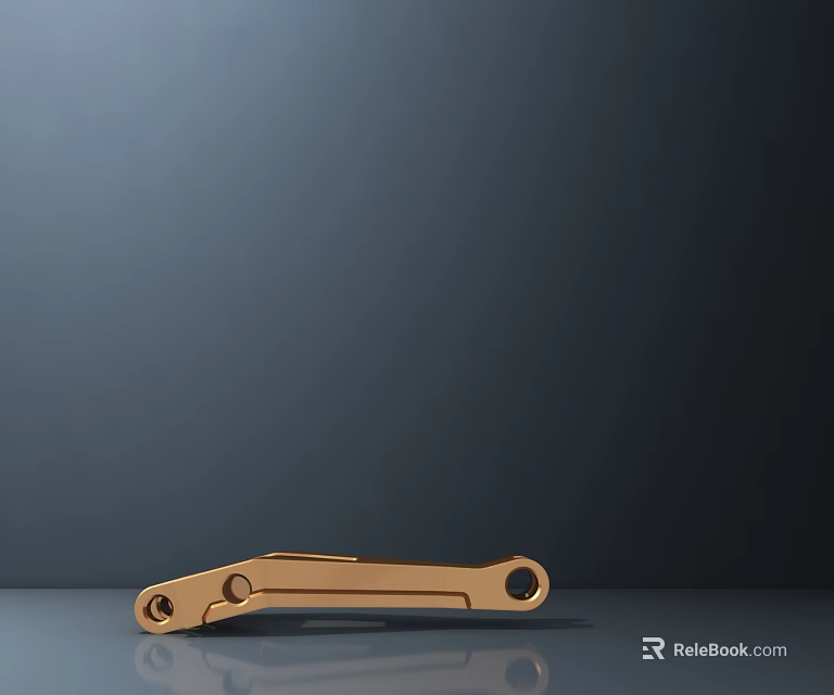 Golden Ceramic Vessel With Two Holes On Gray Surface Dark Background Design 3d model