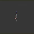 Character With Pet Creature Standing On Clouds Under Starry Sky And Full Moon