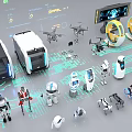 Futuristic Aerospace Technology Showcasing Robots Drones And Space Exploration Vehicles