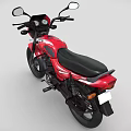 Red Motorcycle with Black Seat Wheels and Classic Design Features