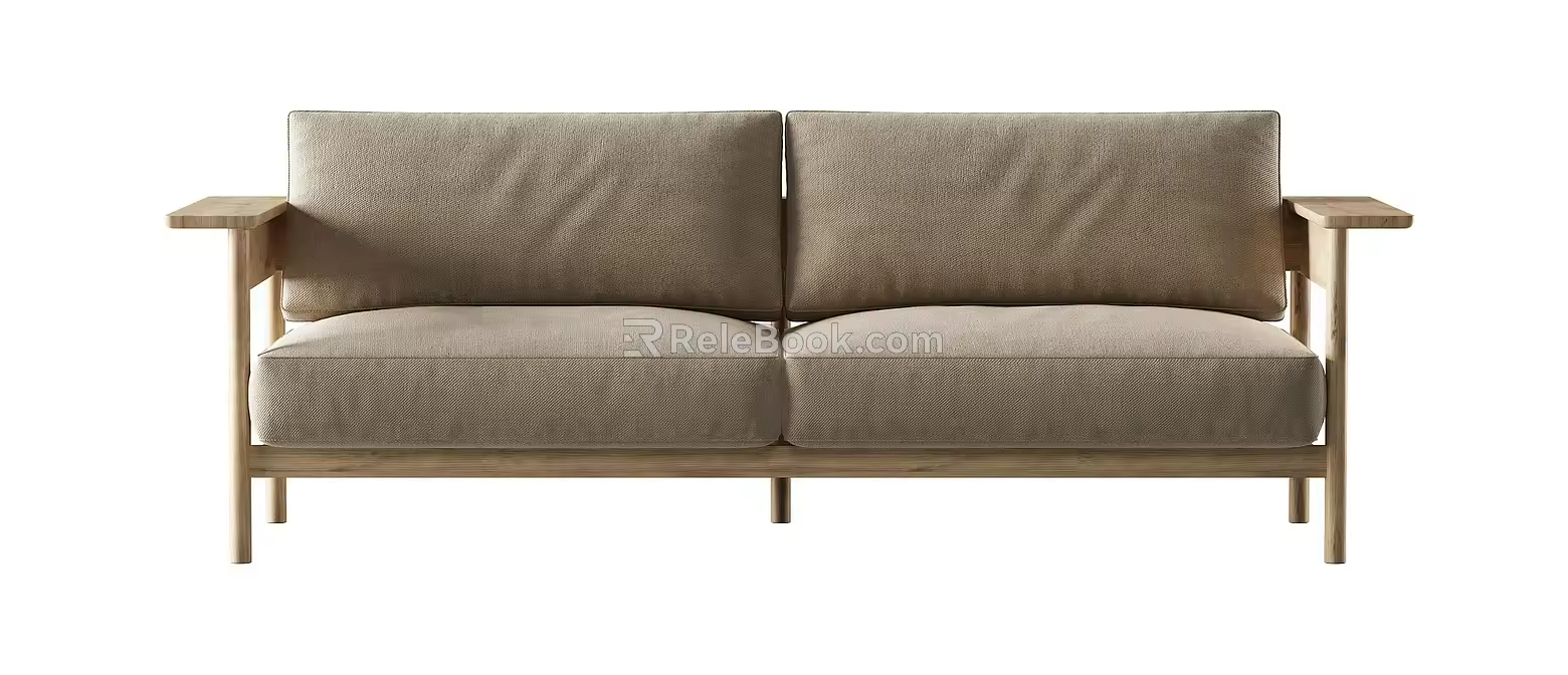 Modern double sofa multiplayer sofa 3d model