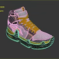 High Top Basketball Shoes In Silver Orange And Black With Fire Logo Stylish Design