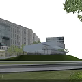Modern Industrial Park With Glass Curtain Wall Buildings Green Lawns And Trees