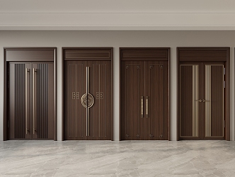 New Chinese Double Door 3d model