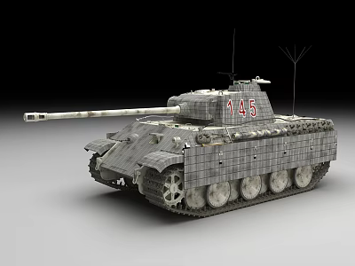 Military Tank With Camouflage Pattern Number 145 Gun Barrel And Metal Tracks 3d model Military Tank With Camouflage Pattern Number 145 Gun Barrel And Metal Tracks 3d model