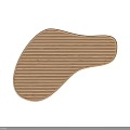 Modern Wooden Coffee Table With Vertical Striped Texture And Curved Design