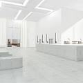 Modern Church Interior With Cross Altar Pews And Skylight Ceiling Design