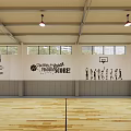 Big Cats Basketball Gym Interior With Reception Area Desk Sofa And Logo On Wall