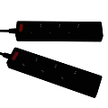 Black Power Strip Featuring Red Switch And Multiple Sockets For Home Office Use 3d model