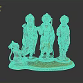 Traditional Colorful Deity Sculptures Handcrafted With Intricate Golden Decoration And Base