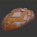 Freshly Baked Bread With Golden Crust White Flour Dusting And Diamond Slashes On Smooth Surface